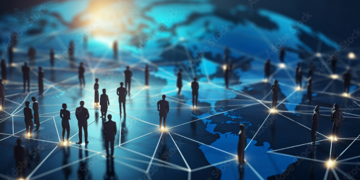 世界中の人と繋がっているイメージ